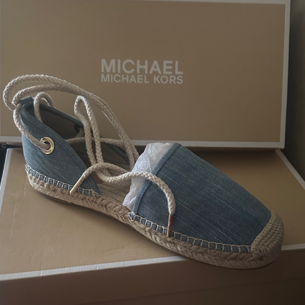 Michael Kors Blue Denim Espadrille Shoes